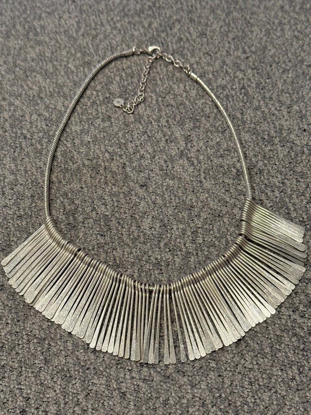 Stella & Dot Silver Fringe Statement Necklace - Modern Women's Jewelry